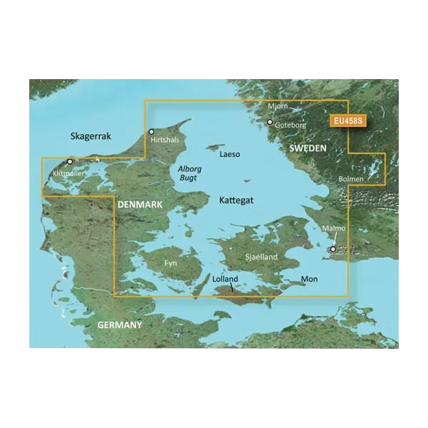 Garmin map card Goteborg to Fyn BlueChart g3 Vision VEU458S on microSD/SD