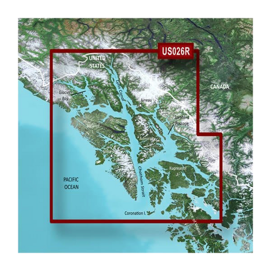 Garmin U.S., Alaska, Wrangell to Juneau-Sitka Coastal Charts BlueChart g3 Vision | VUS026R | microSD/SD by Garmin