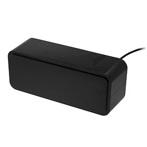 Garmin CM599LHW AIRMAR transducer, black rectangular housing with attached cable.