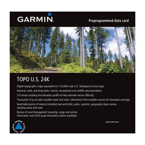 Garmin TOPO U.S. 24K Southwest microSD Card packaging with Garmin branding