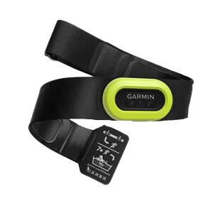 Garmin HRM-Pro heart rate monitor chest strap with black band and lime-green sensor module