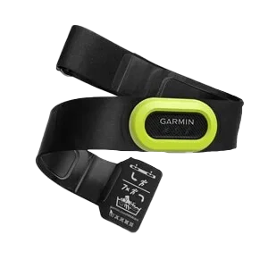 Garmin HRM-Pro heart rate monitor chest strap with black band and lime-green sensor module