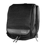 Garmin portable fishing kit carrying case in black with Garmin logo, compact tackle bag for Striker gear