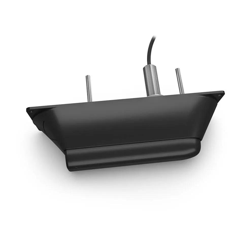 Garmin GT56UHD-TH fish finder transducer, black with silver mounting posts and cable