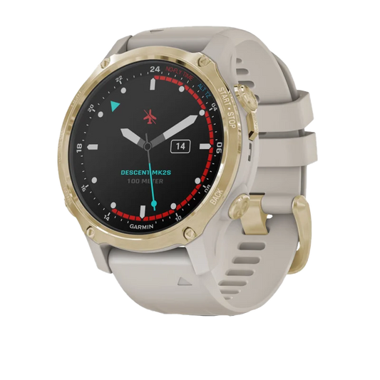Garmin Descent Mk2S Light Gold with Light Sand Silicone Band (Garmin Certified Refurbished) by Garmin