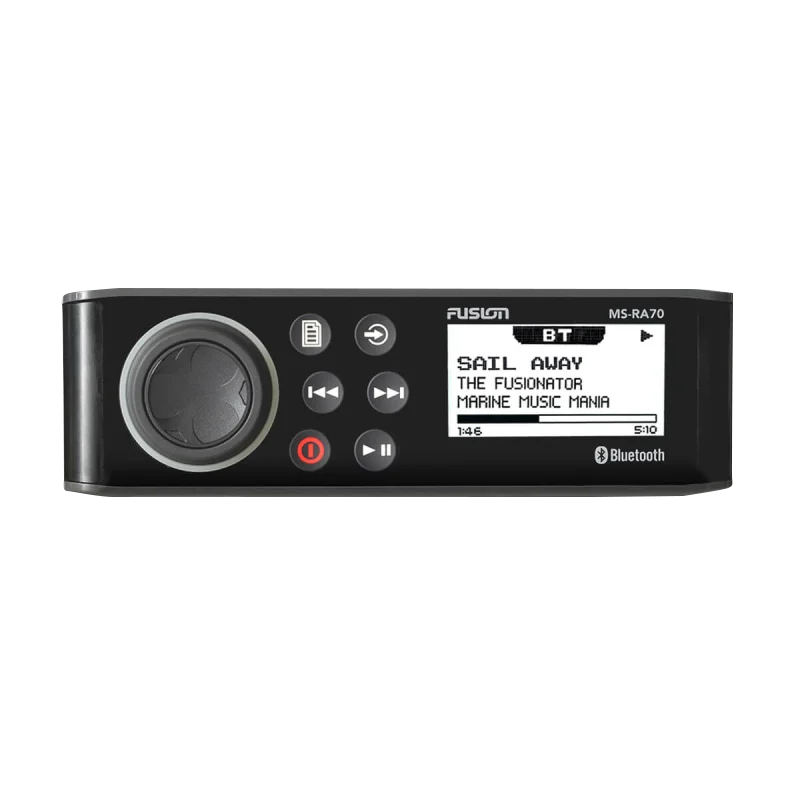 Garmin Fusion RA70 marine stereo MS-RA70 with Bluetooth, black front panel and LCD display