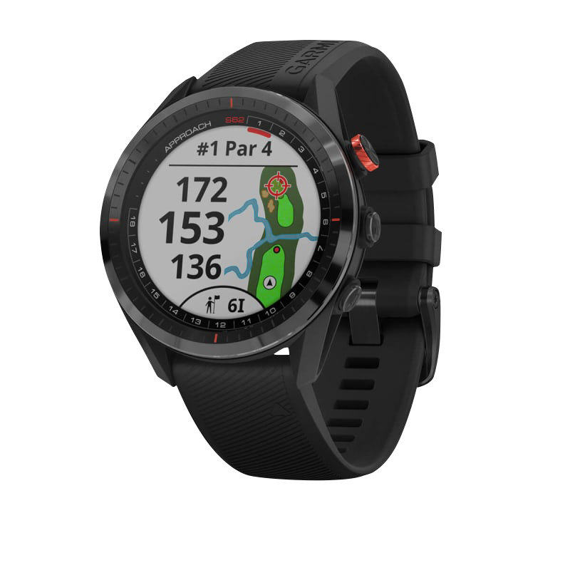 Garmin Approach S62 Black Ceramic Bezel with Black Silicone Band (Garmin Certified Refurbished) by Garmin