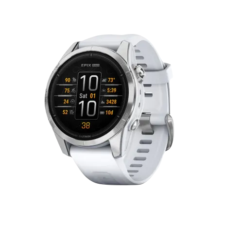 Garmin Epix Pro (Gen 2), 42 mm Standard Edition Silver with Whitestone Band (010-02802-00) by Garmin
