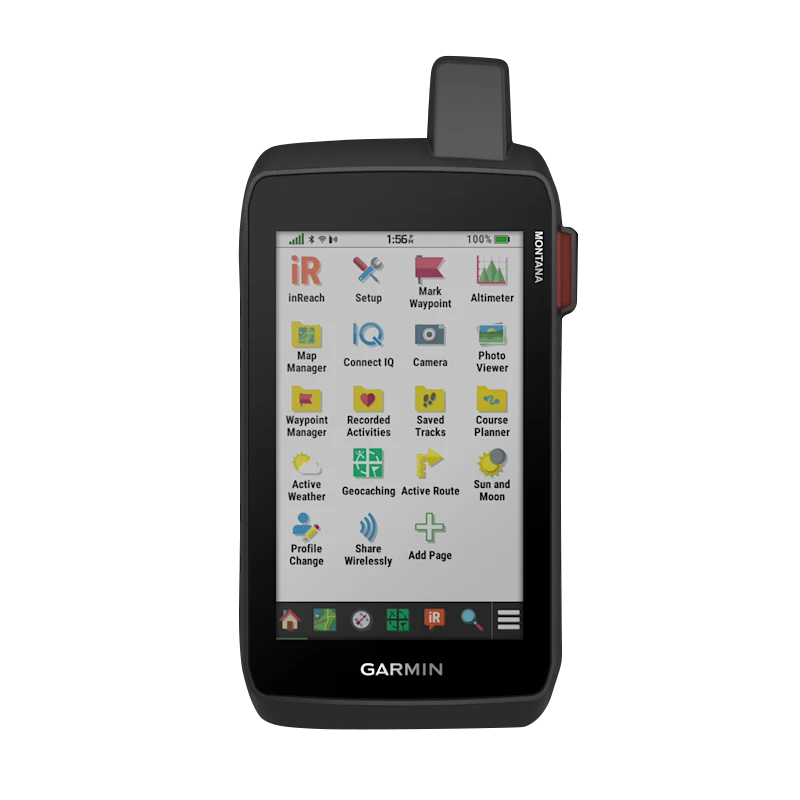 Garmin Montana 760i rugged GPS handheld with touchscreen, black body