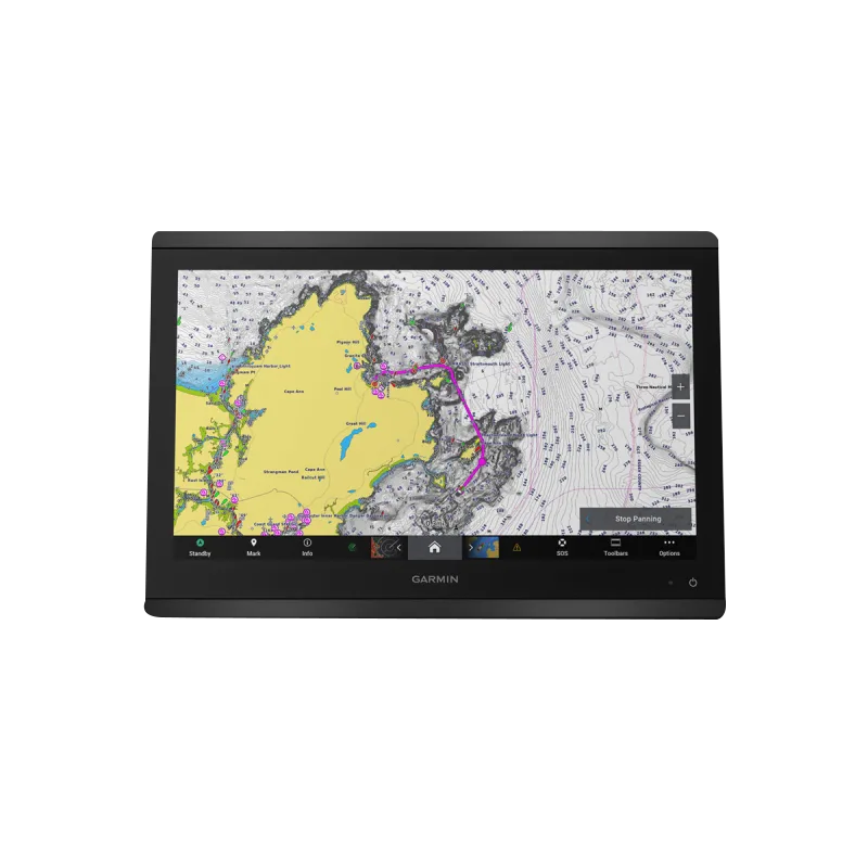 Garmin GPSMAP 8616xsv marine chartplotter with mapping and sonar, black bezel display