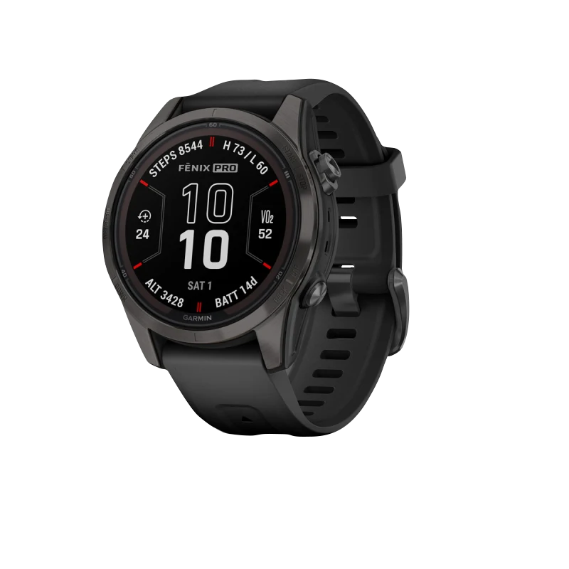 Garmin Fenix 7S Pro Sapphire Solar, Carbon Gray Titanium with Black Band (010-02776-10) by Garmin