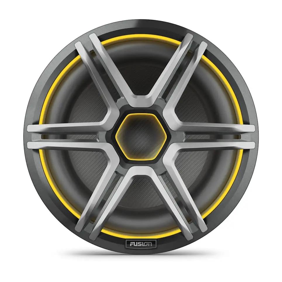 Fusion Apollo 12-inch LED marine subwoofer with sports grey grille