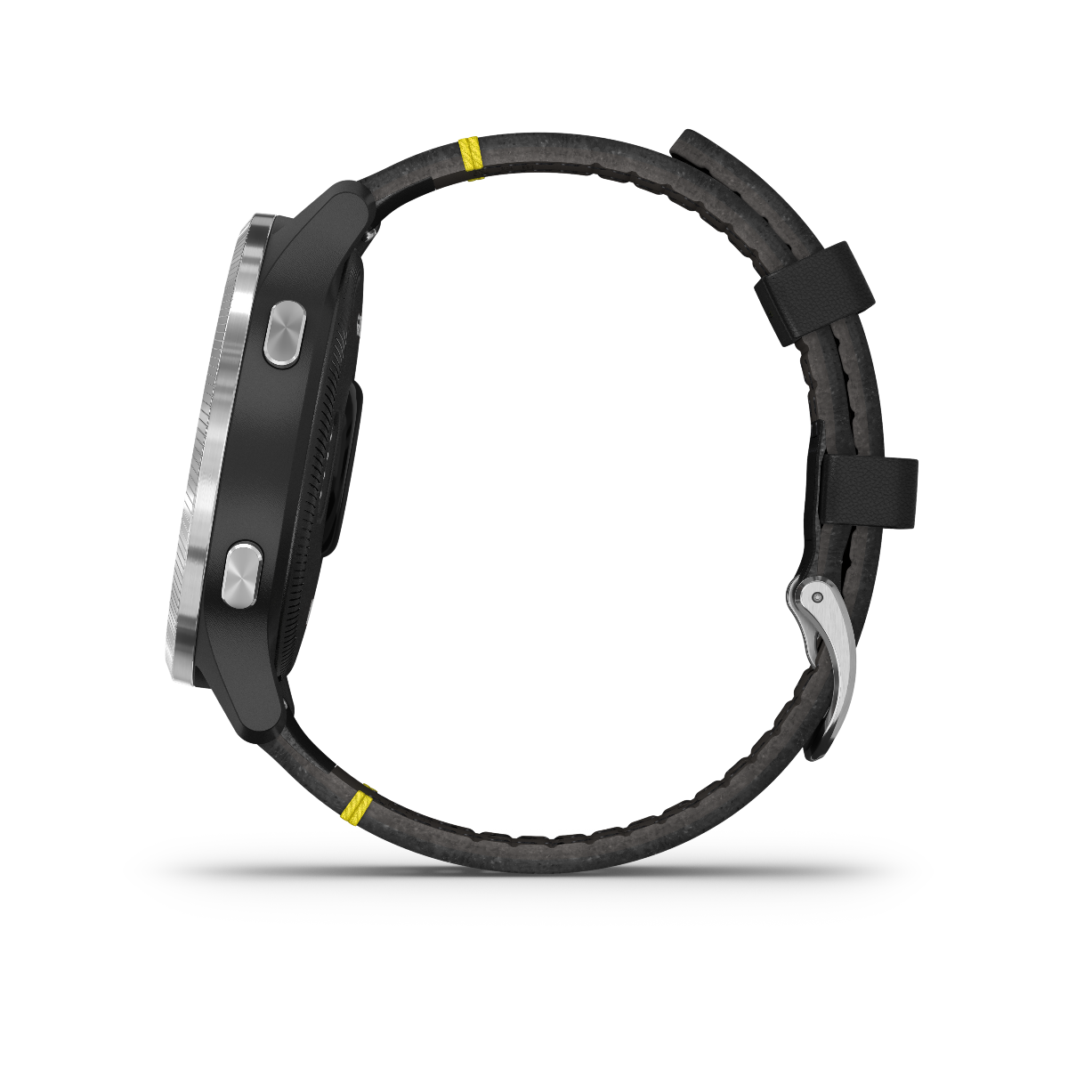 Garmin D2 Air GPS Smartwatch for Pilots, black case with gray strap and yellow accents