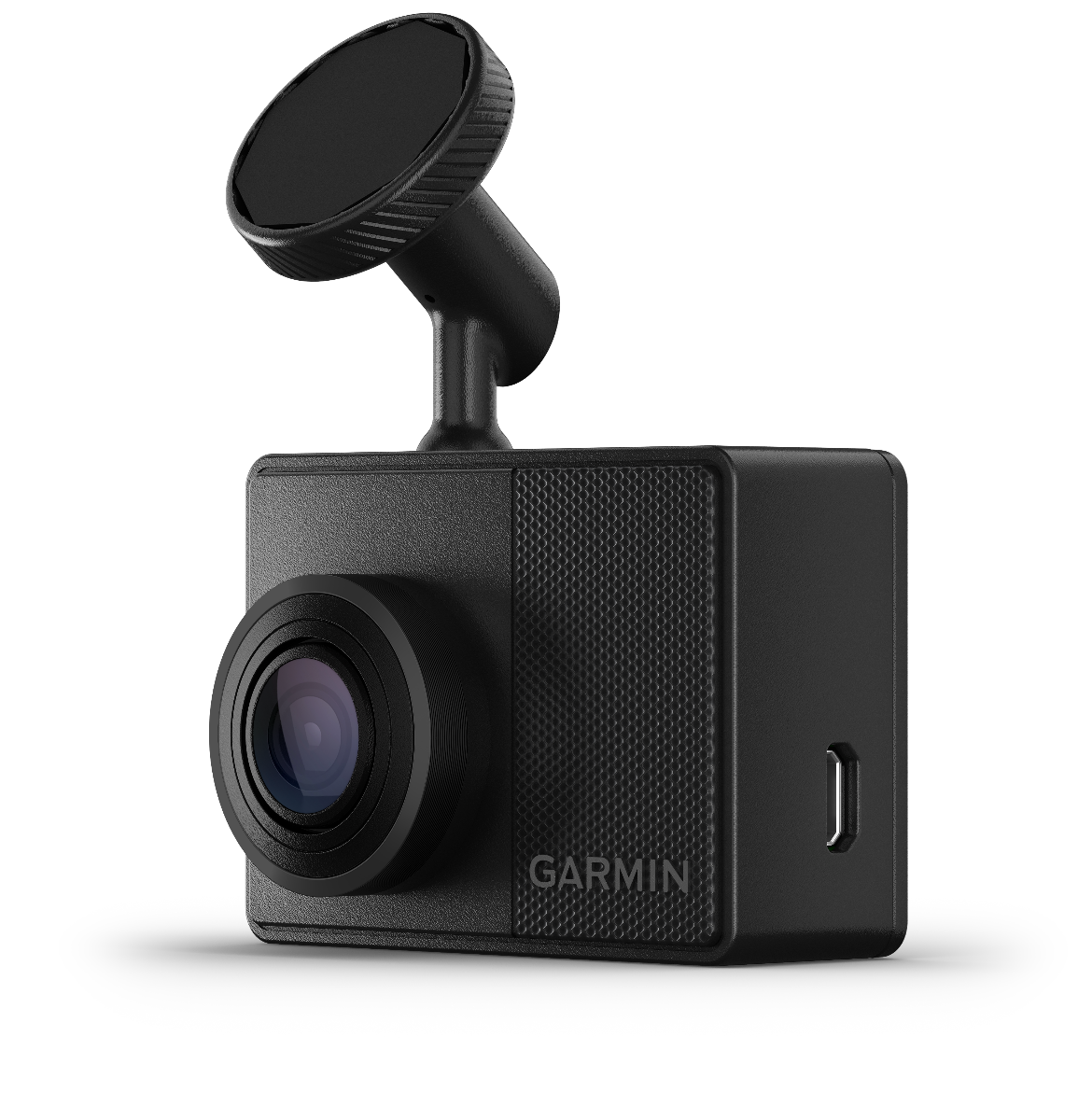 Garmin Dash Cam 67W black dash camera with lens and mounting stand