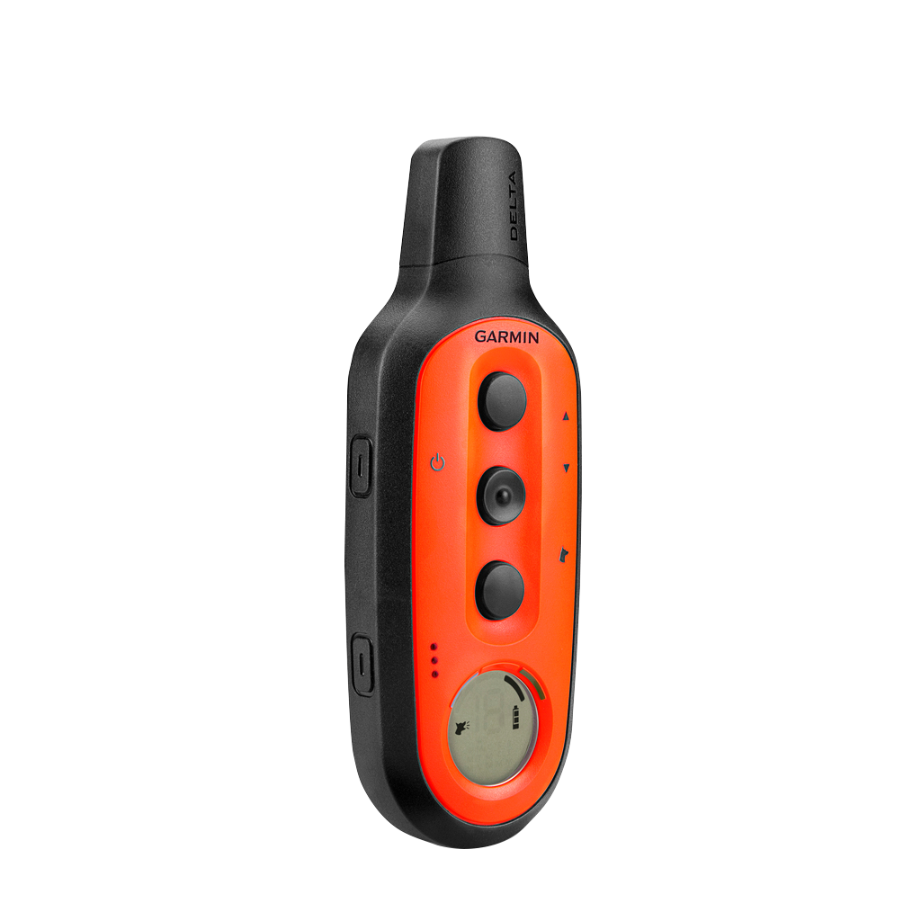 Garmin Delta Upland handheld training device with orange faceplate and black housing