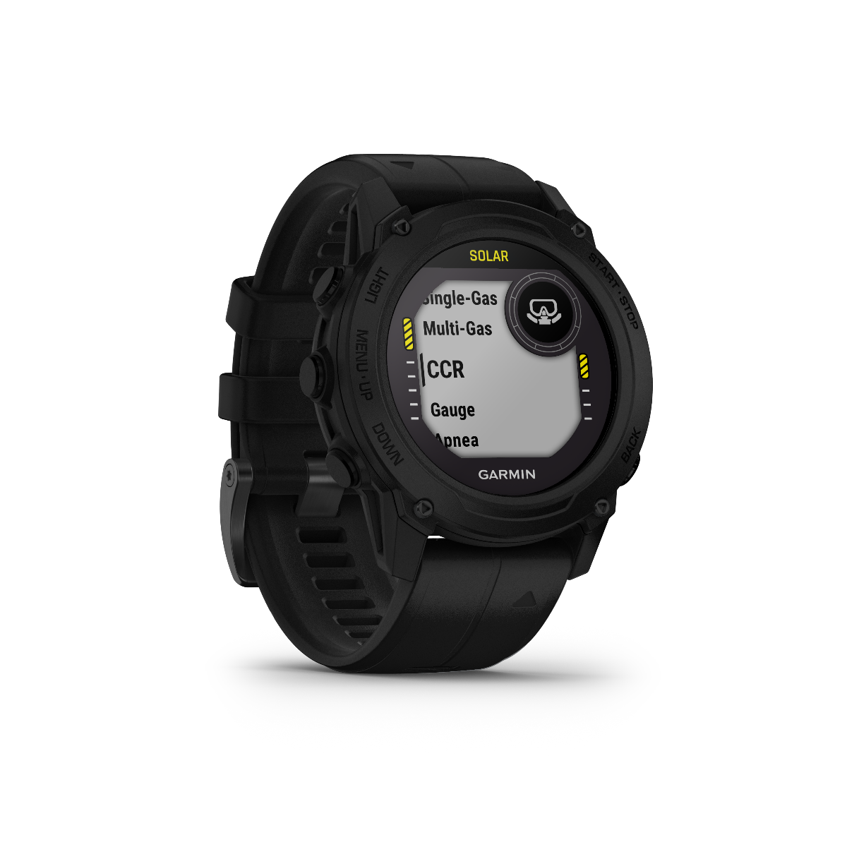 Garmin Descent G1 Solar marine smartwatch for divers, black, rugged round display