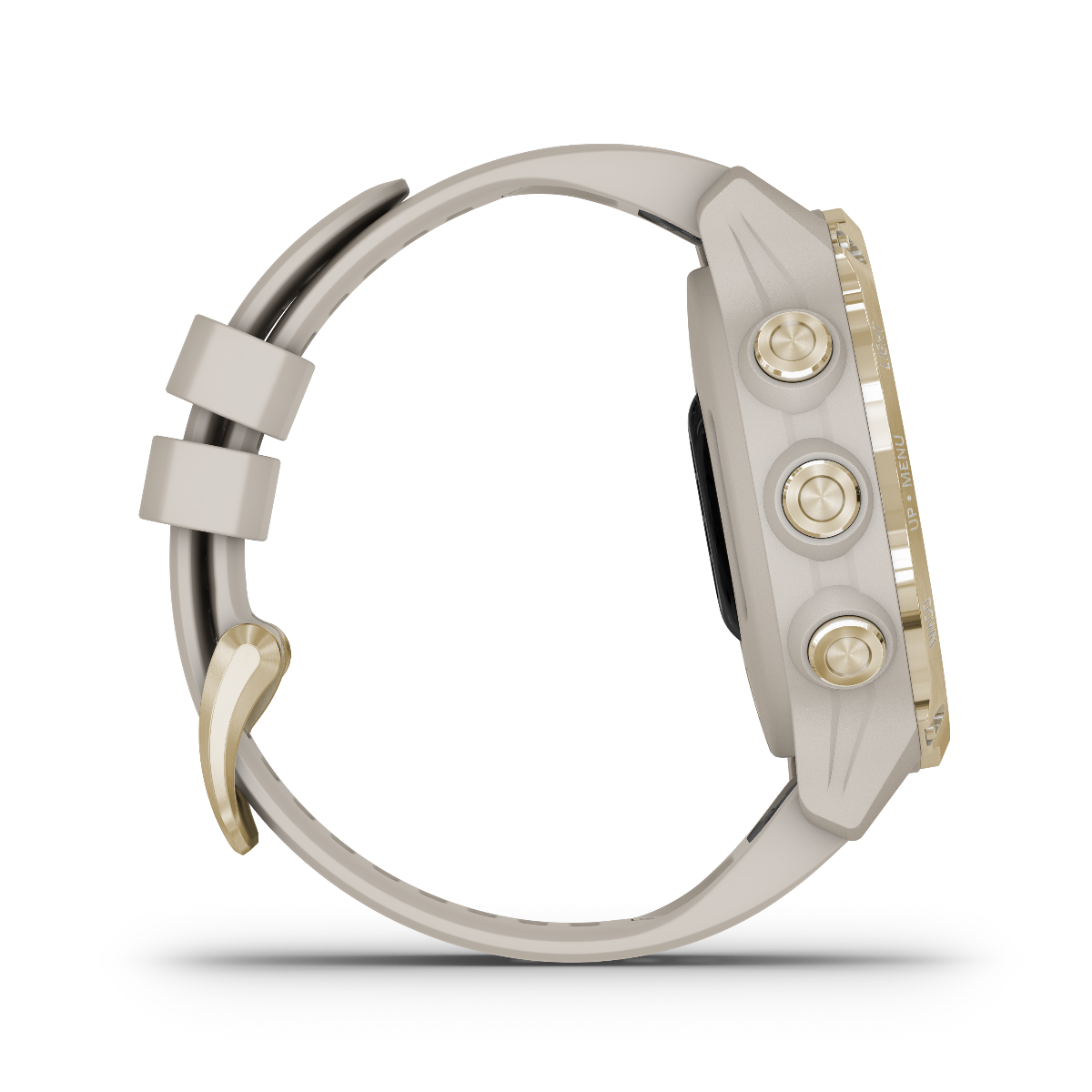 Garmin Descent Mk2S marine smartwatch in light gold with light sand silicone band