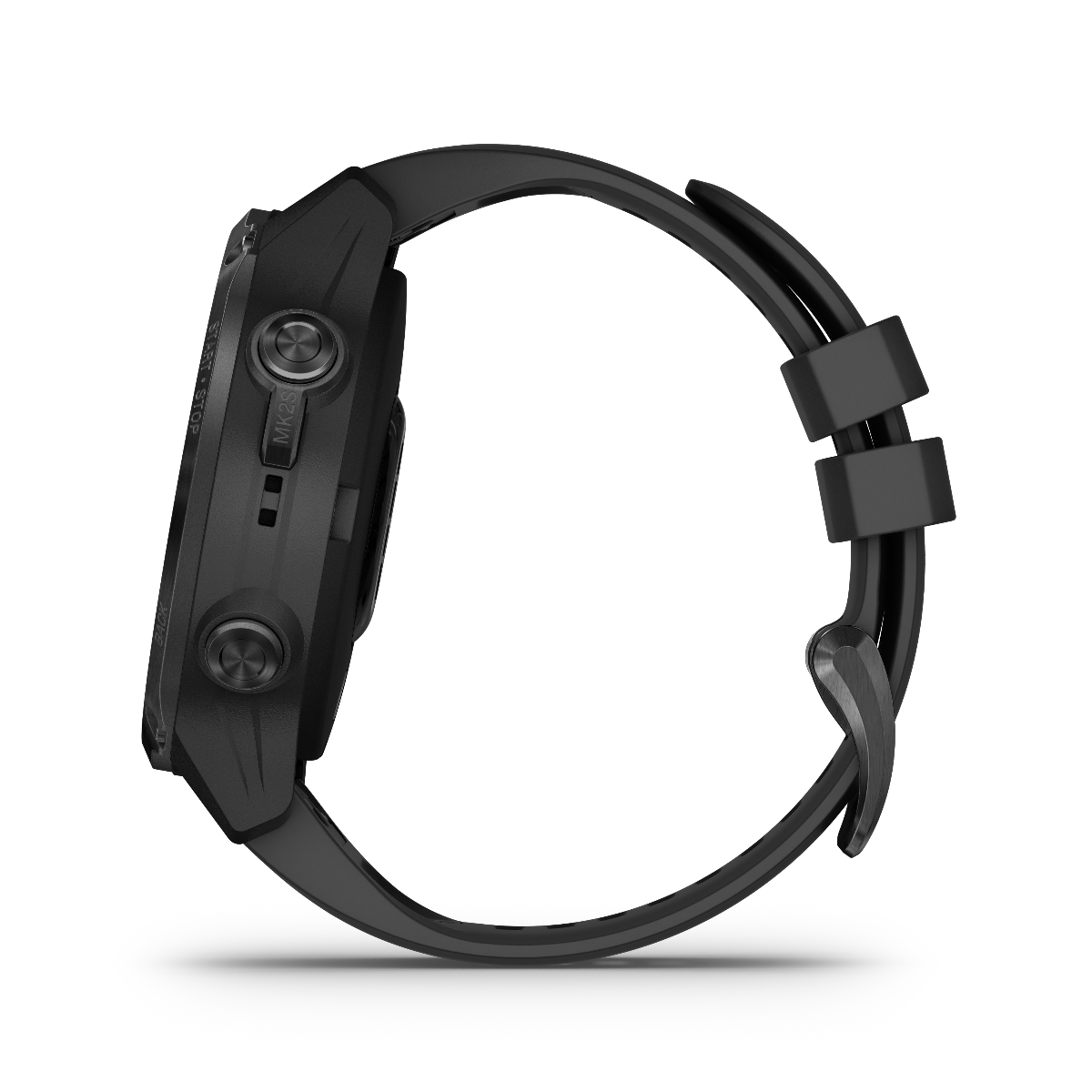 Garmin Descent Mk2S dive computer with carbon gray DLC coating and black silicone band