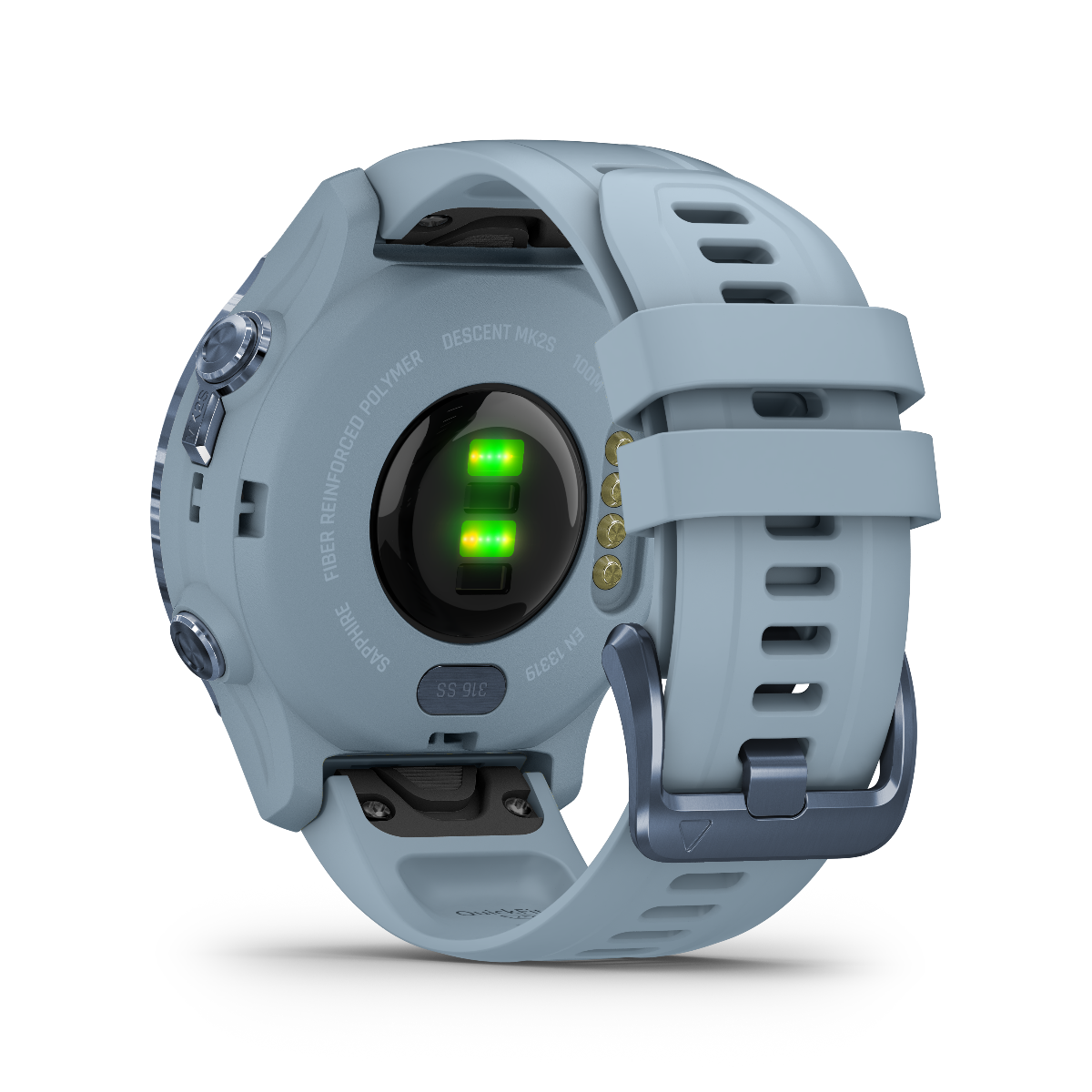 Garmin Descent Mk2S, Mineral Blue with Sea Foam Silicone Band, Marine Smartwatch for Divers (010-02403-06) by Garmin