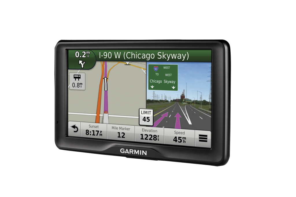 Garmin Dezl 760LMT truck GPS navigator with 7-inch screen in black case, certified refurbished