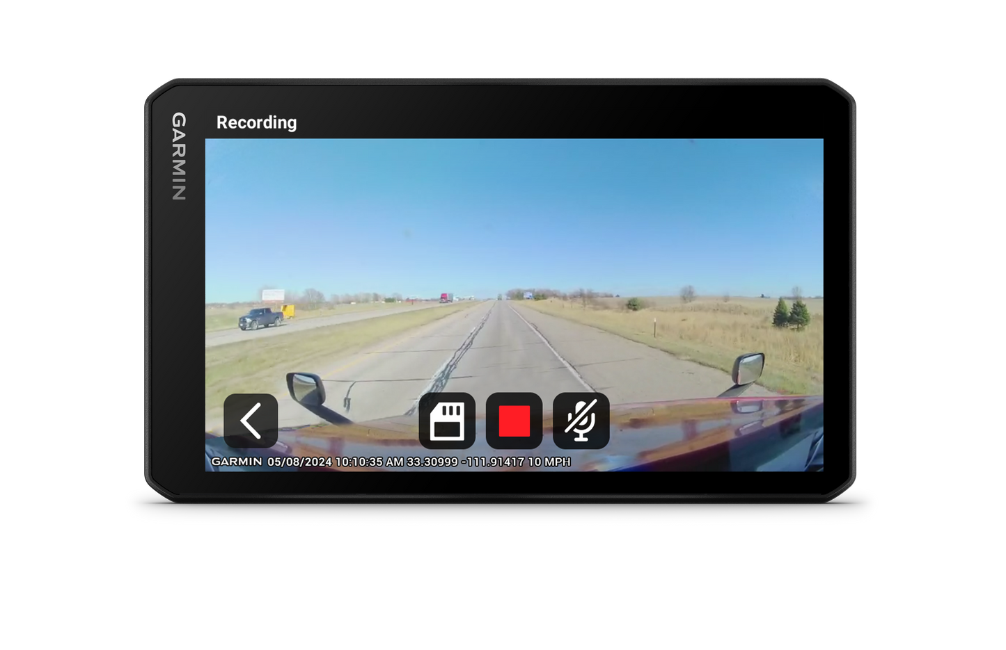 Garmin DezlCam OTR725, 7" GPS Truck Navigator with Built-in Dash Cam (010-02927-00)