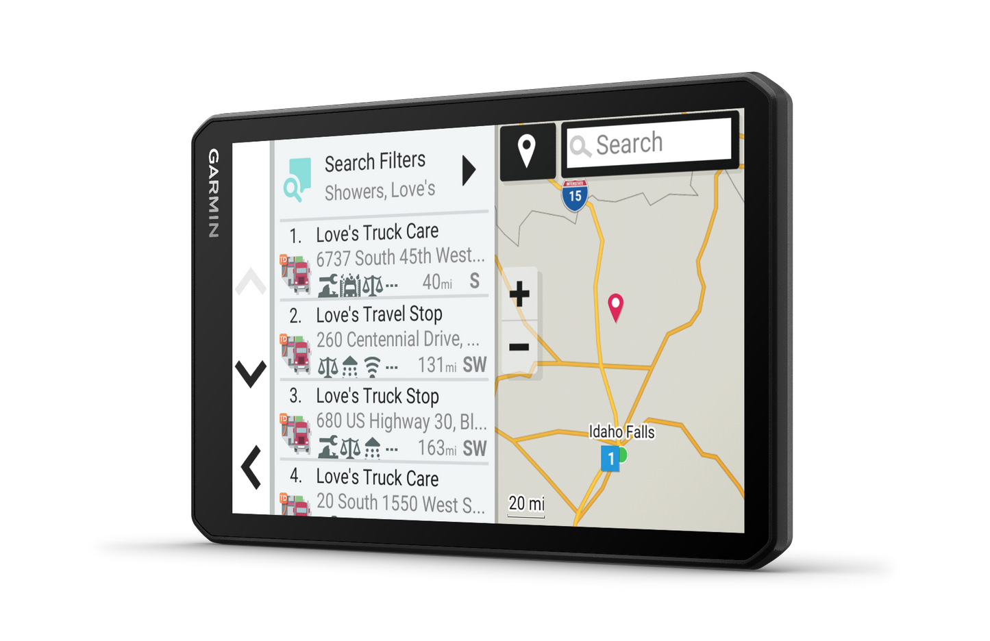 Garmin Dezl OTR710 truck GPS navigator with 7-inch display.