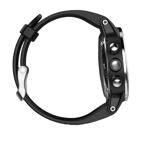 Garmin Fenix 5S GPS smartwatch, silver case with black band, certified refurbished