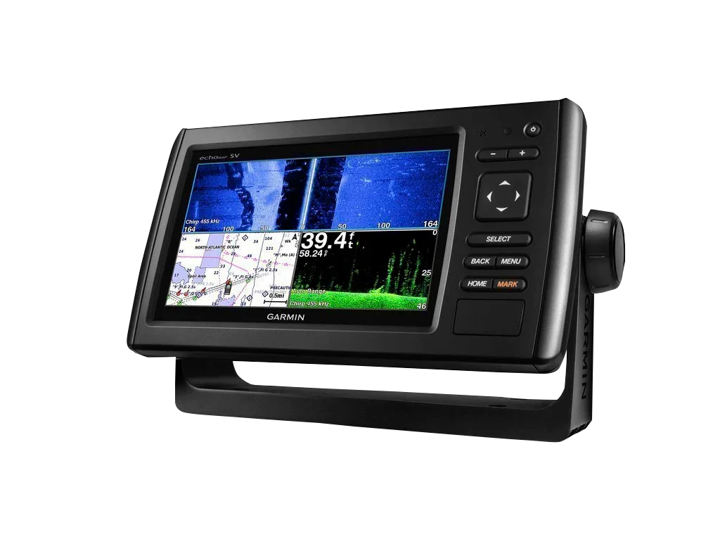 Garmin ECHOMAP CHIRP 74sv marine chartplotter without transducer, black display with keypad