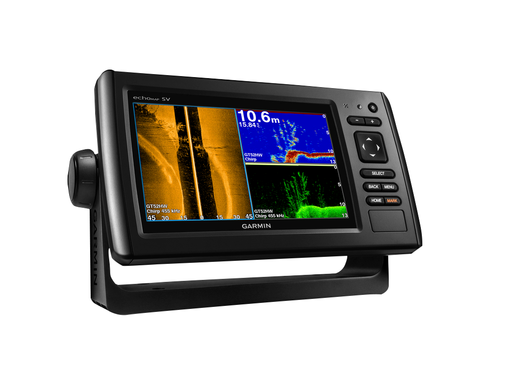 Garmin ECHOMAP CHIRP 75sv marine chartplotter with transducer