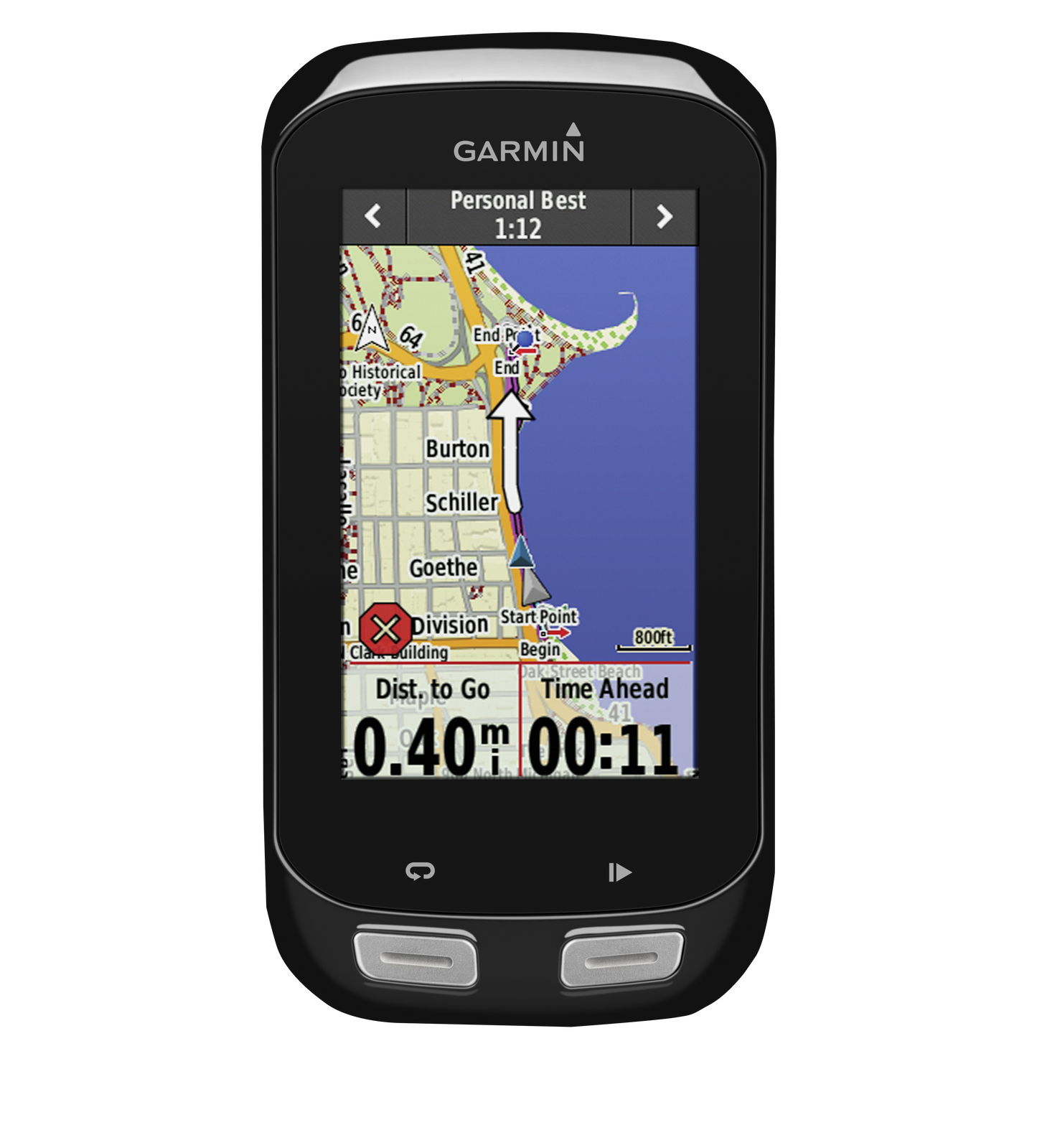 Garmin Edge 1000 bicycle computer, certified refurbished, black with map display