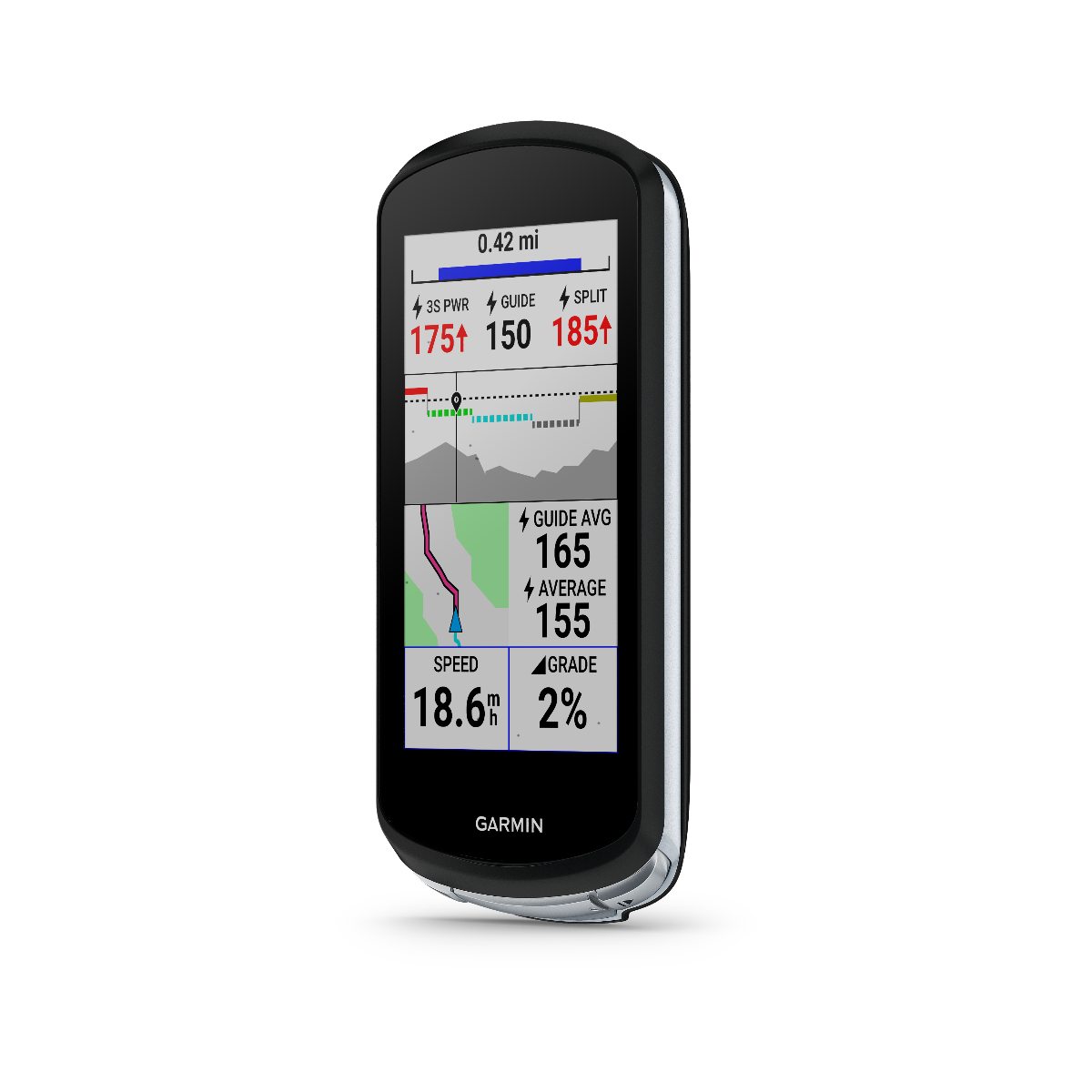 Garmin Edge 1040 Bundle bike computer, black body with silver side trim