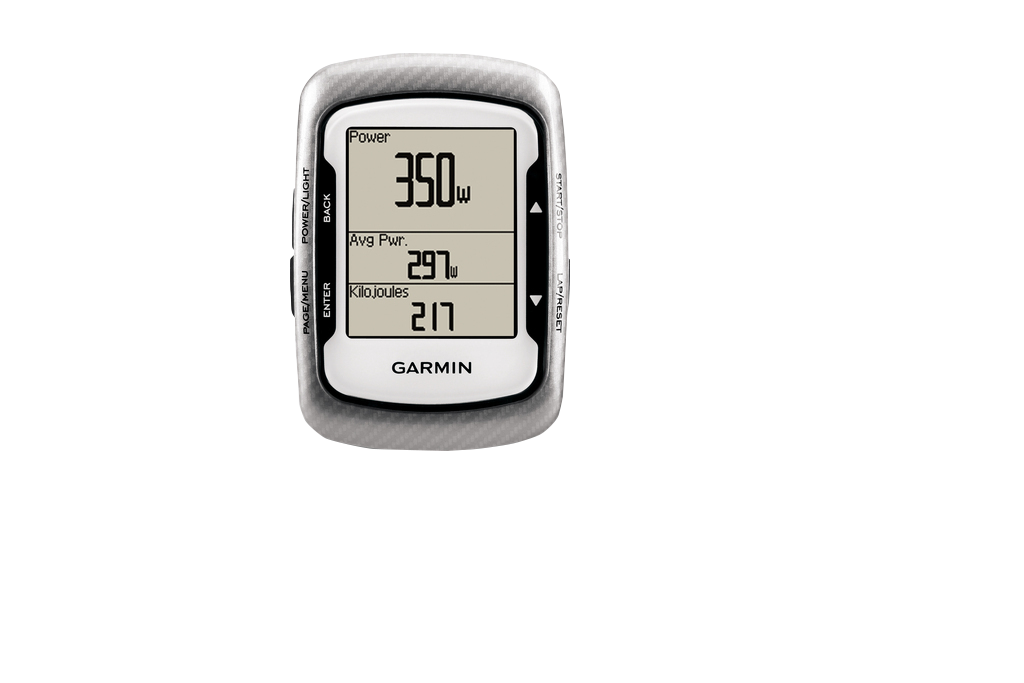 Garmin Edge 500 bike computer, silver-gray unit with LCD display
