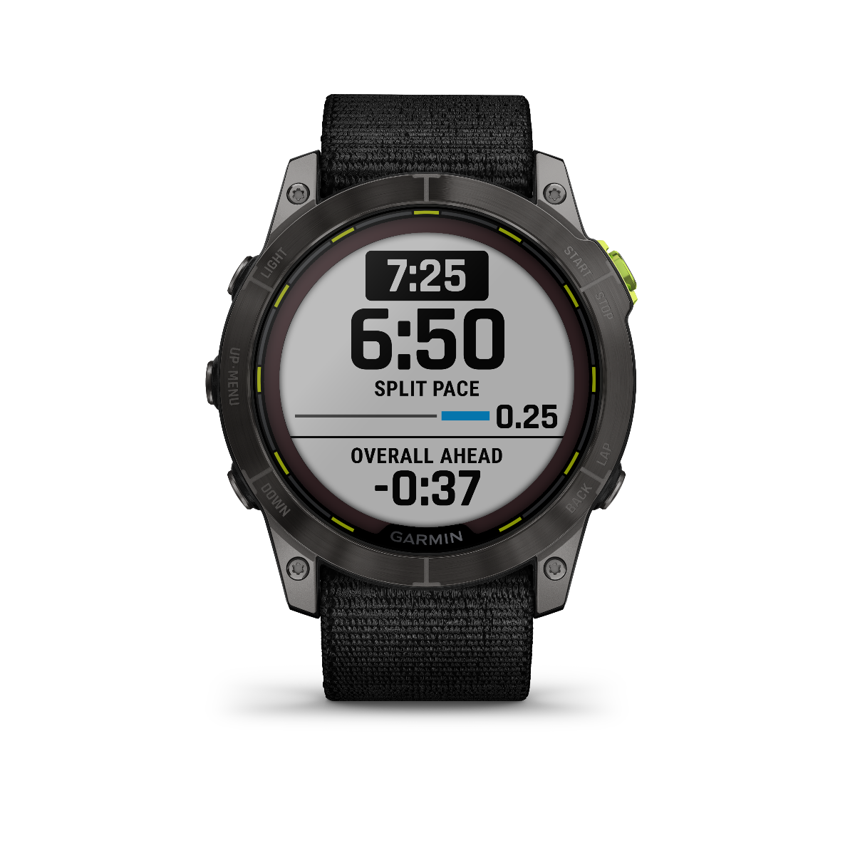 Garmin Enduro 2 smartwatch, black fabric strap, metallic bezel