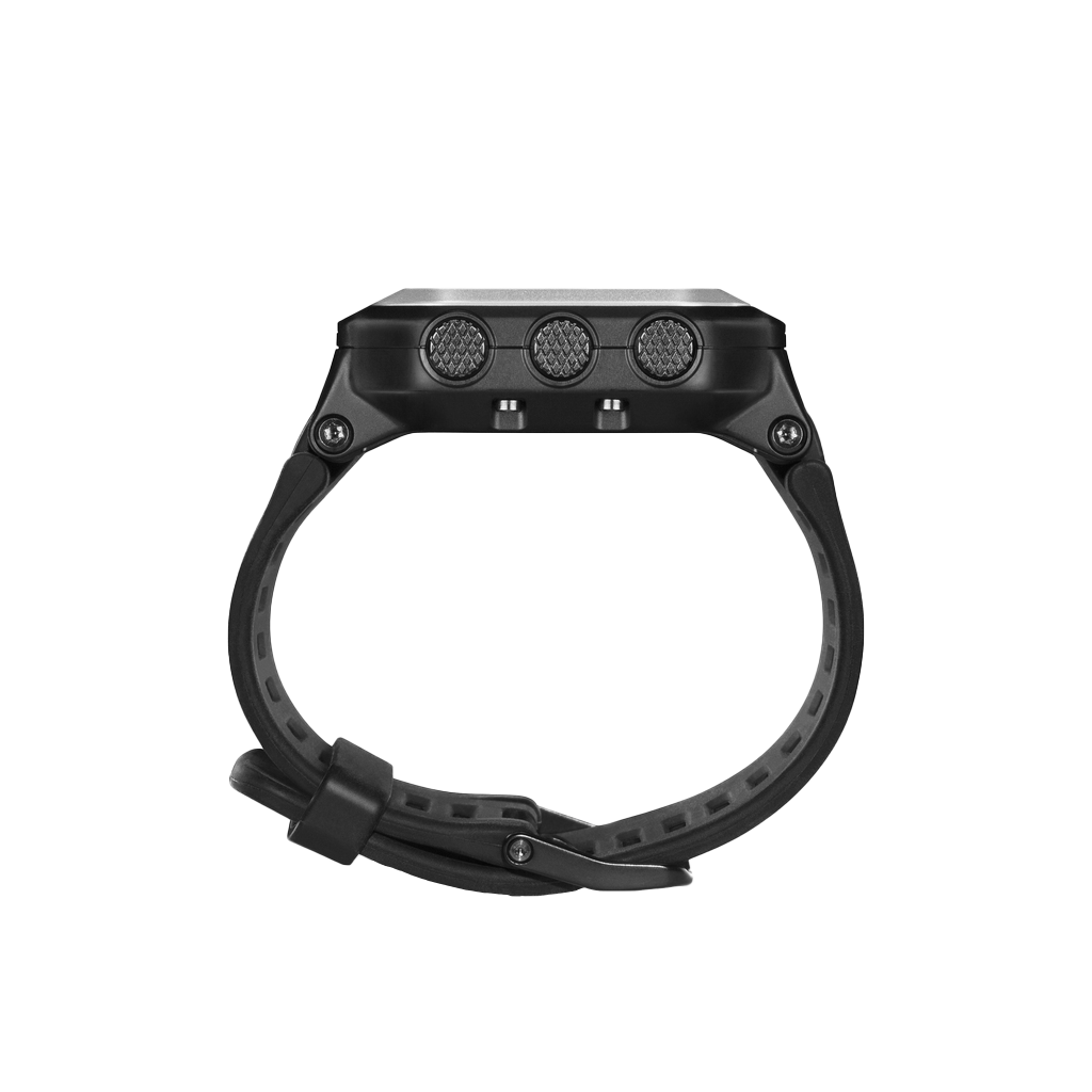 Garmin Epix smartwatch in black with silicone strap and three side buttons