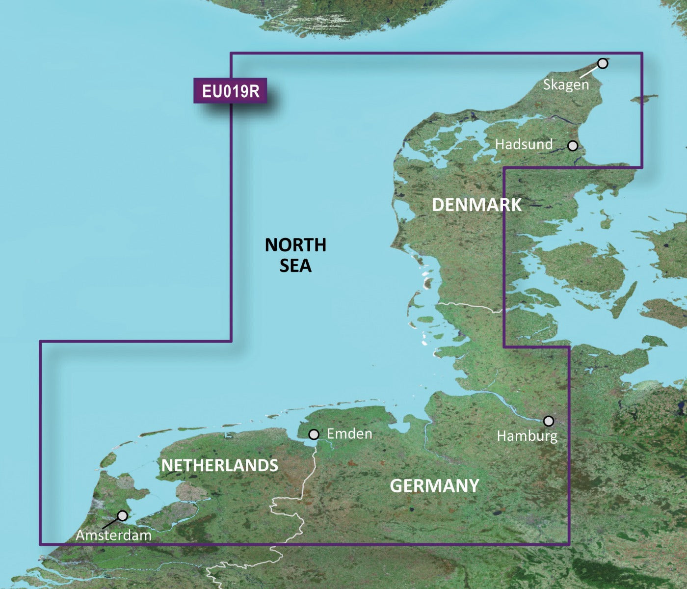 Garmin North Sea BlueChart g3 coastal/inland maps for Aalborg to Amsterdam on microSD/SD