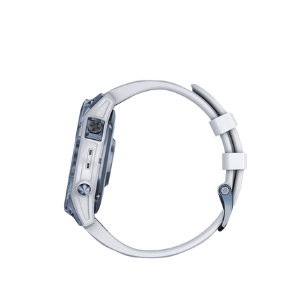 Garmin Fenix 7 Sapphire Solar, Mineral Blue Titanium w/ Whitestone Band (Garmin Certified Refurbished) by Garmin