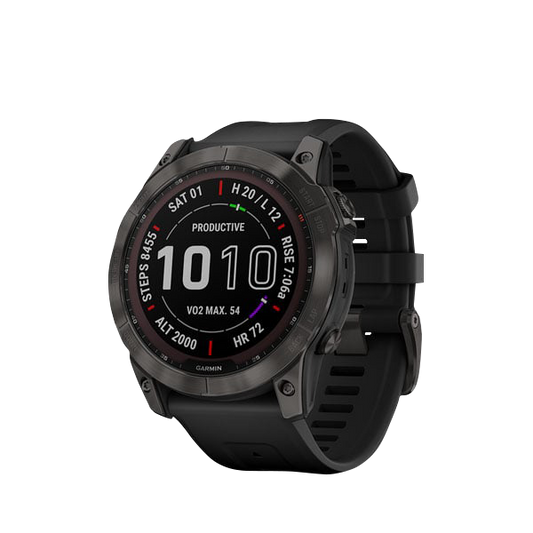 Garmin Fenix 7X Sapphire Solar, Carbon Gray Titanium with Black Band (Garmin Certified Refurbished) by Garmin