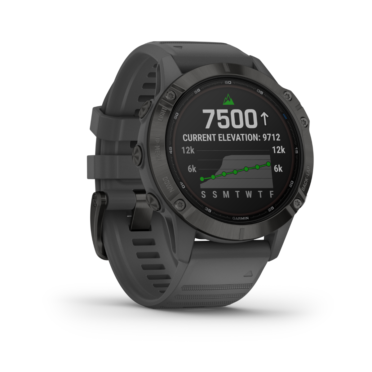 Gamin Fenix 6 Pro Solar, Black with Gray Band, GPS Smartwatch (Garmin Certified Refurbished) by Garmin