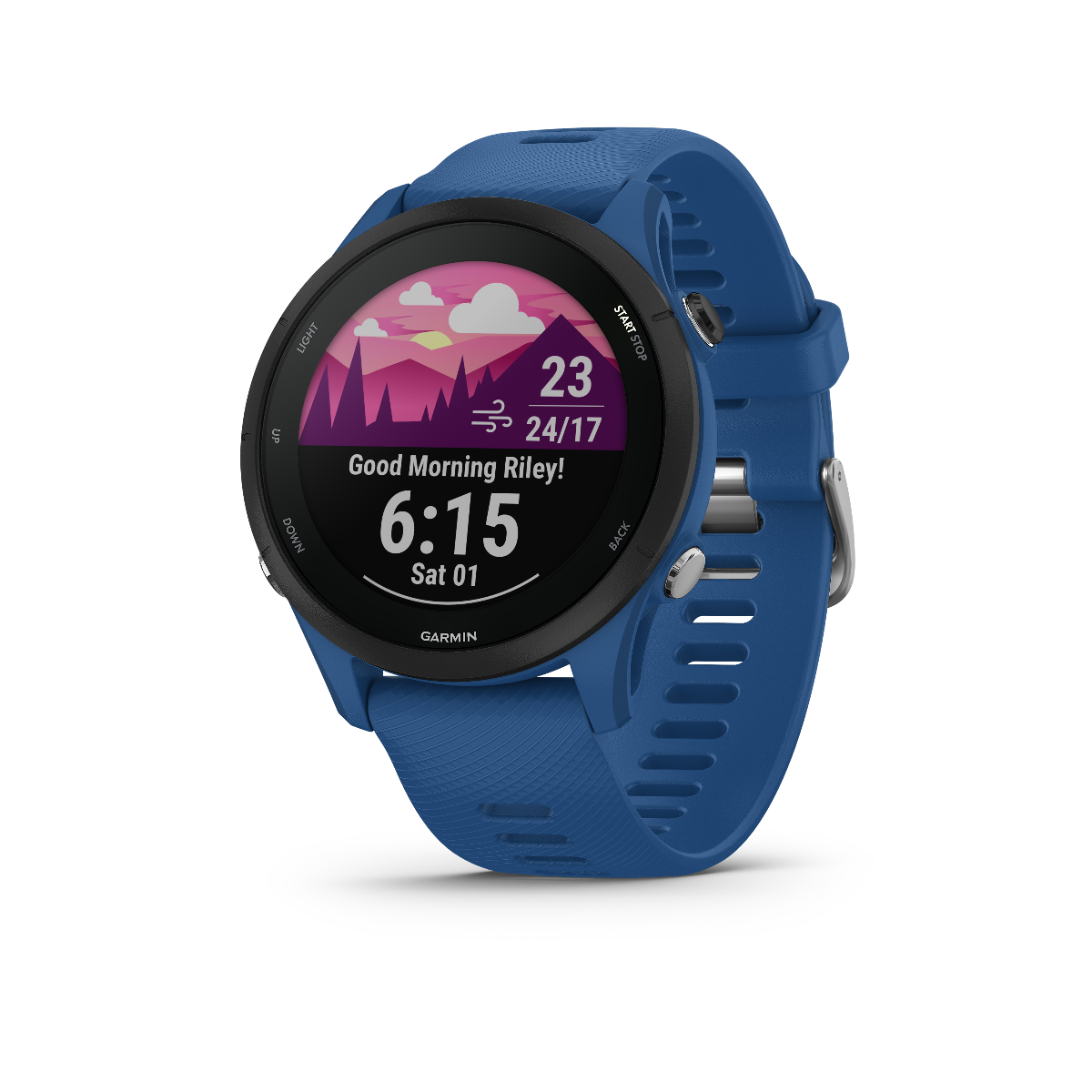 Garmin Forerunner 255 smartwatch, Tidal Blue, certified refurbished GPS runner watch