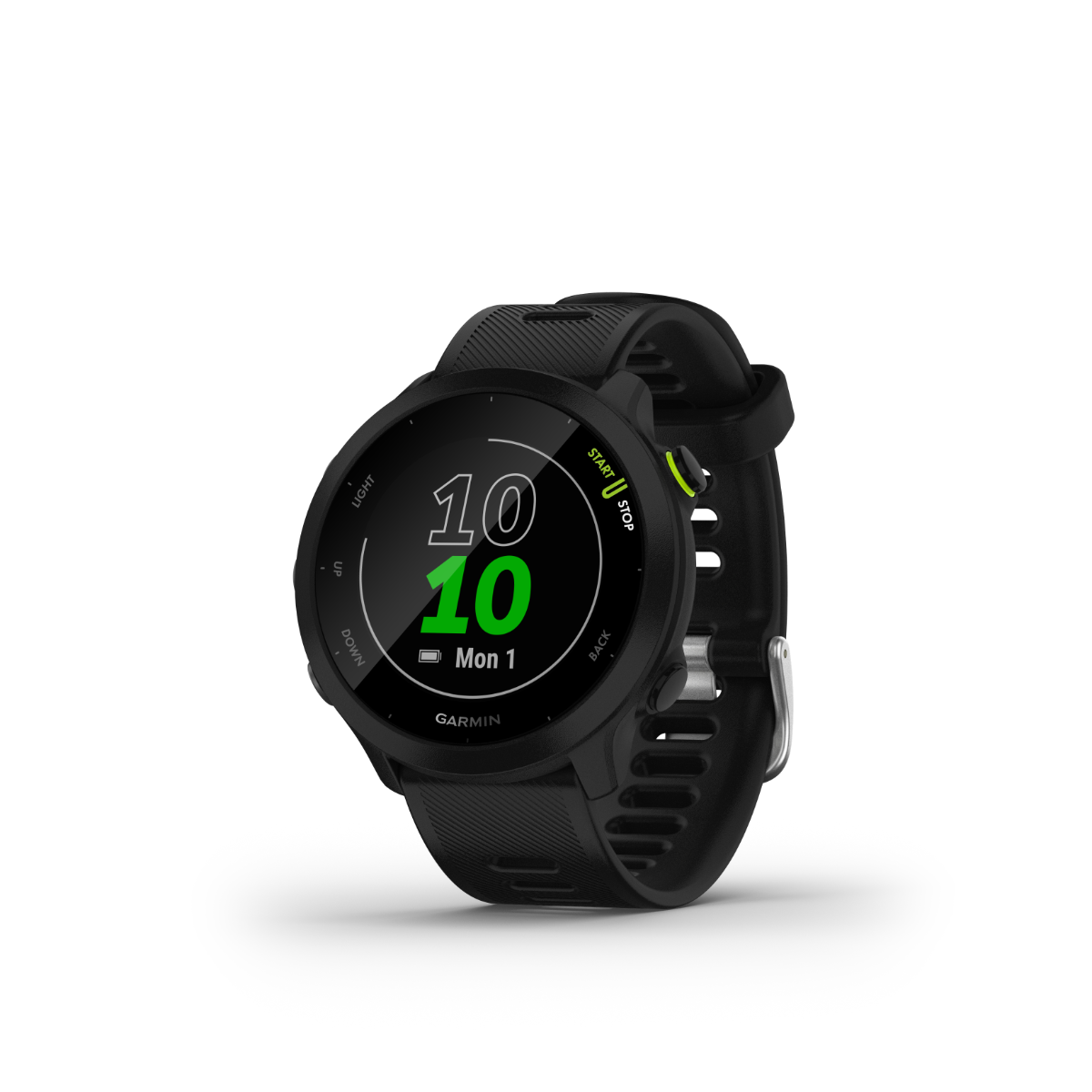 Garmin Forerunner 55 GPS smartwatch, black band, round display