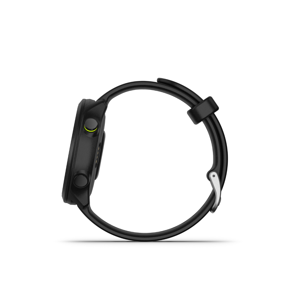 Garmin Forerunner 55 GPS fitness smartwatch, black, model 010-02562-00, side view