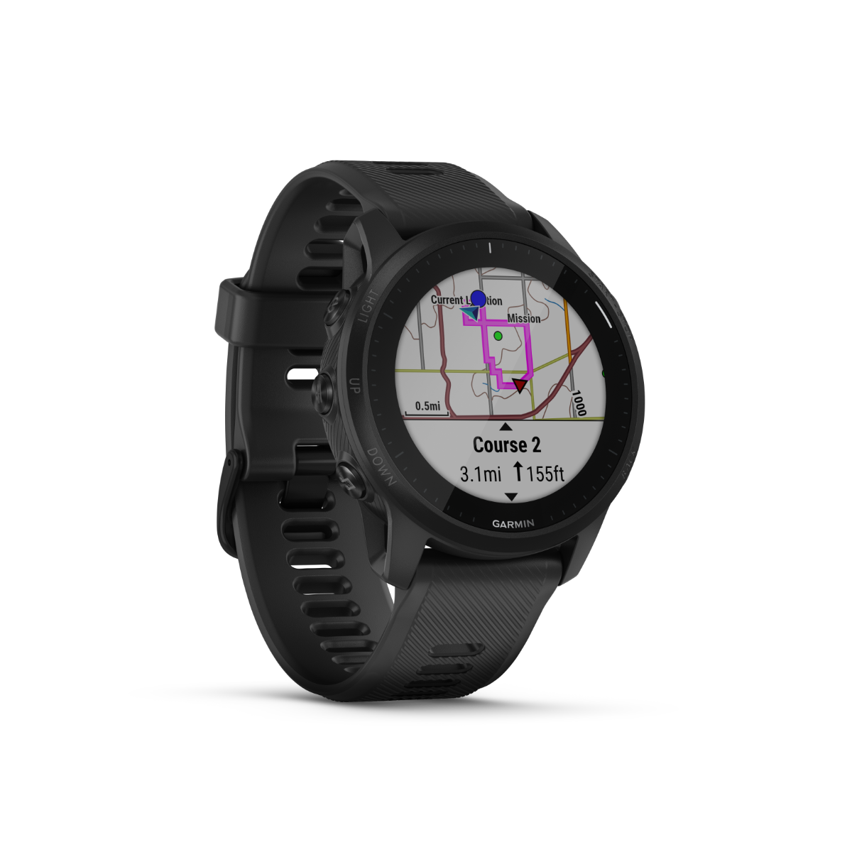 Garmin Forerunner 945 LTE smartwatch, black, certified refurbished with map display