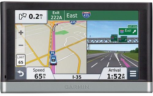 Garmin Nuvi 2557LMT NA automotive GPS navigation device, certified refurbished, black with touchscreen map display.