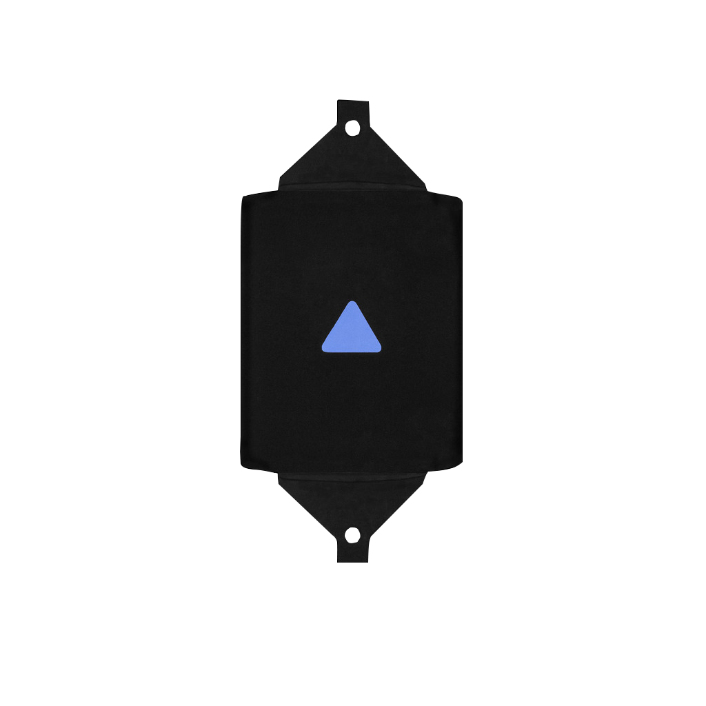Garmin GNX 120 mast bracket suncover, black fabric with blue triangle accent