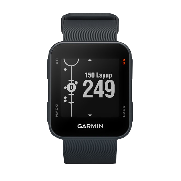 Garmin Approach S10 Golf GPS Smartwatch, Granite Blue, square display with blue strap