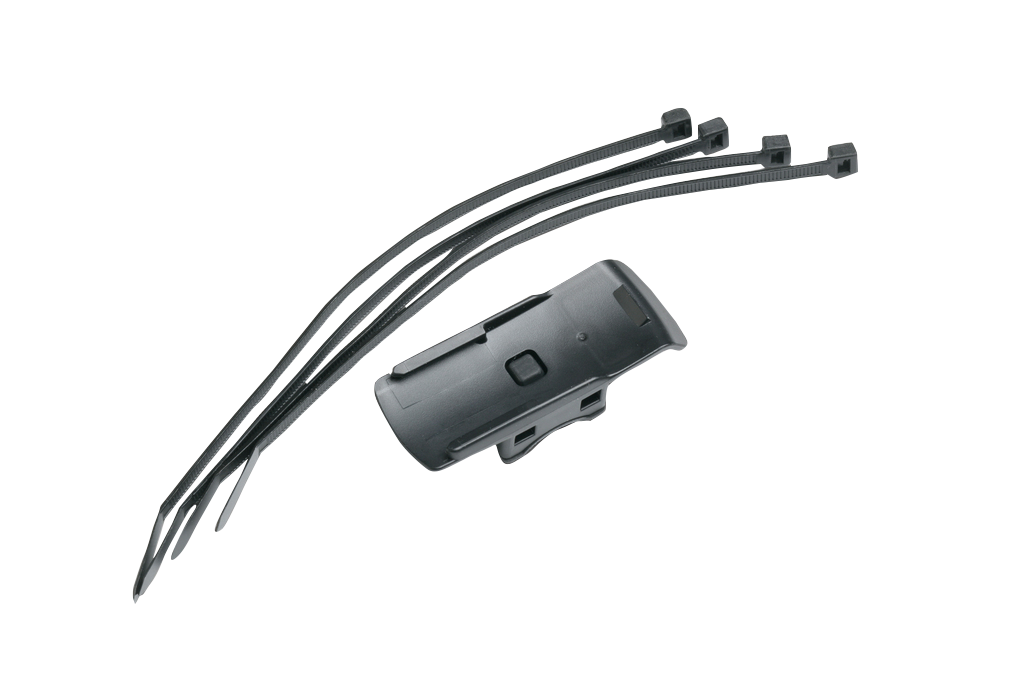 Garmin Bike/Cart Mount in black plastic with four cable ties