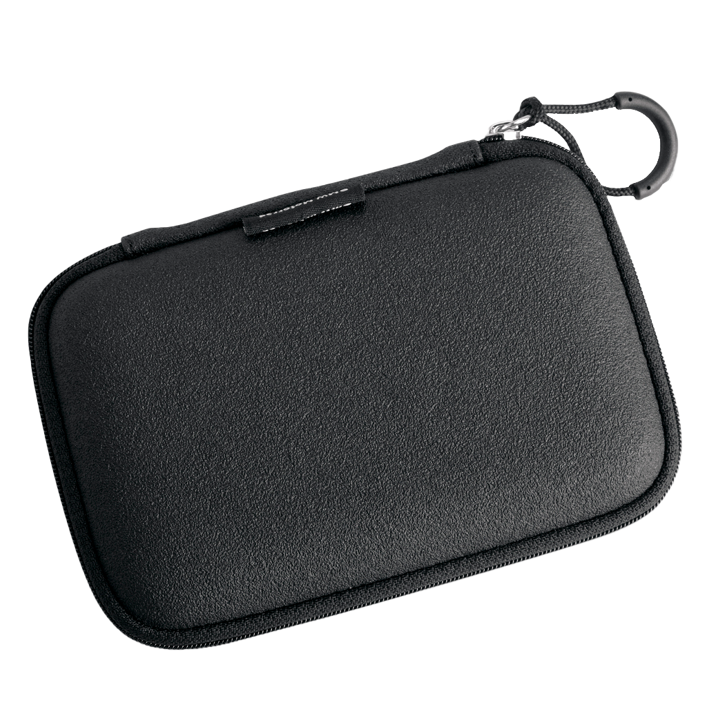 Garmin carrying case 010-11270-00, black zippered pouch with attached carabiner