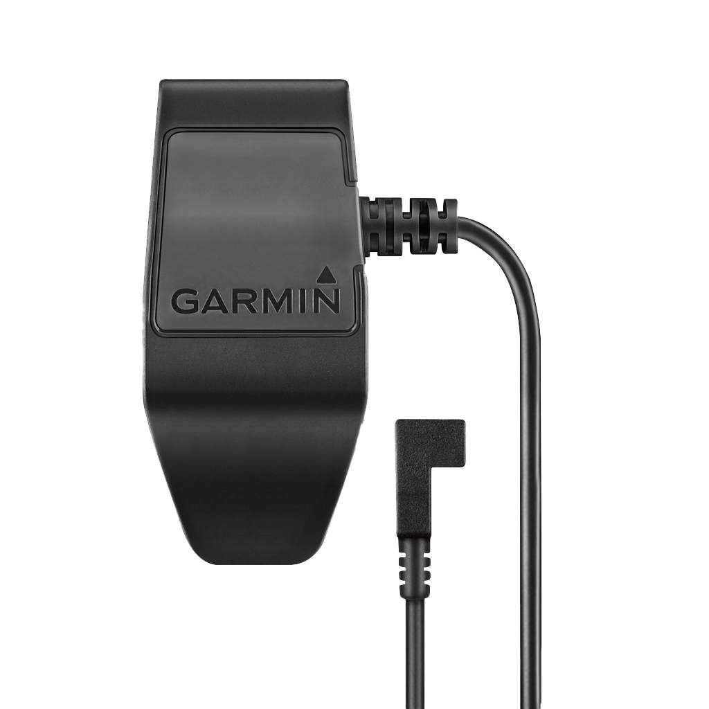 Garmin charging cable for watches, black clip charger with right-angle connector (010-11828-20)