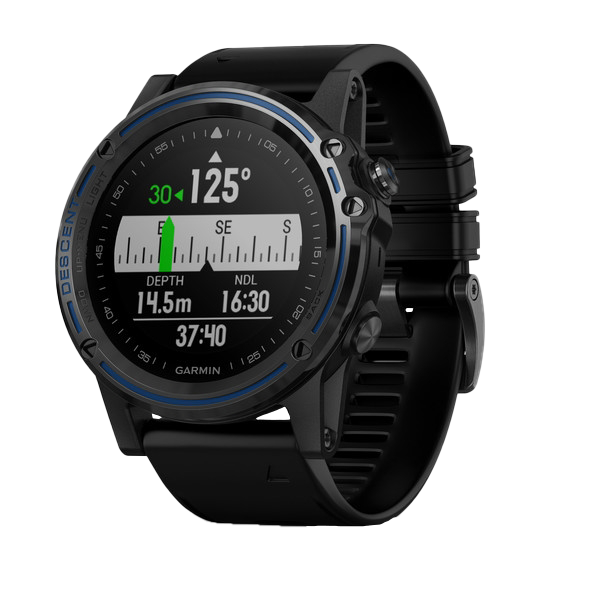 Garmin Descent MK1 dive smartwatch with gray sapphire bezel and black band