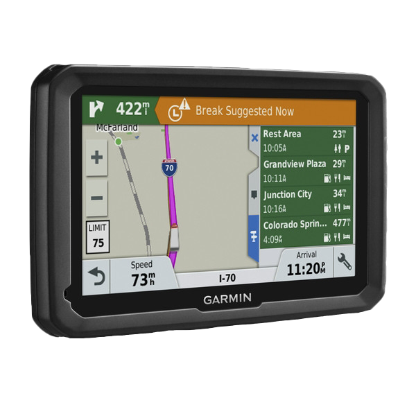 Garmin Dezl 580LMT-S GPS navigator with 5-inch screen in protective case, bundle includes case and cleaning cloth